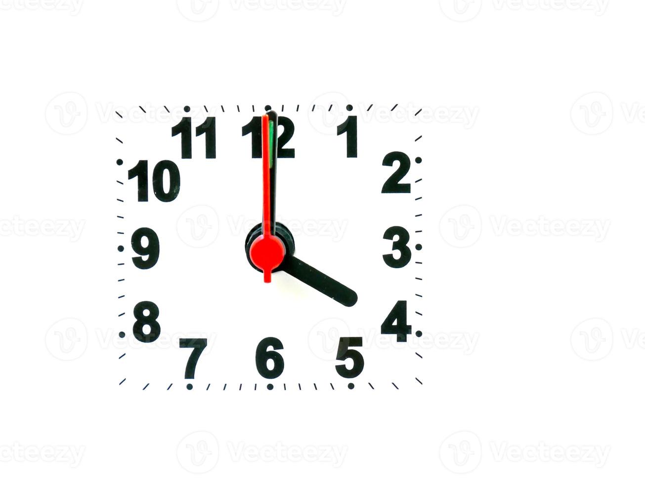 clock showing time on a white background photo