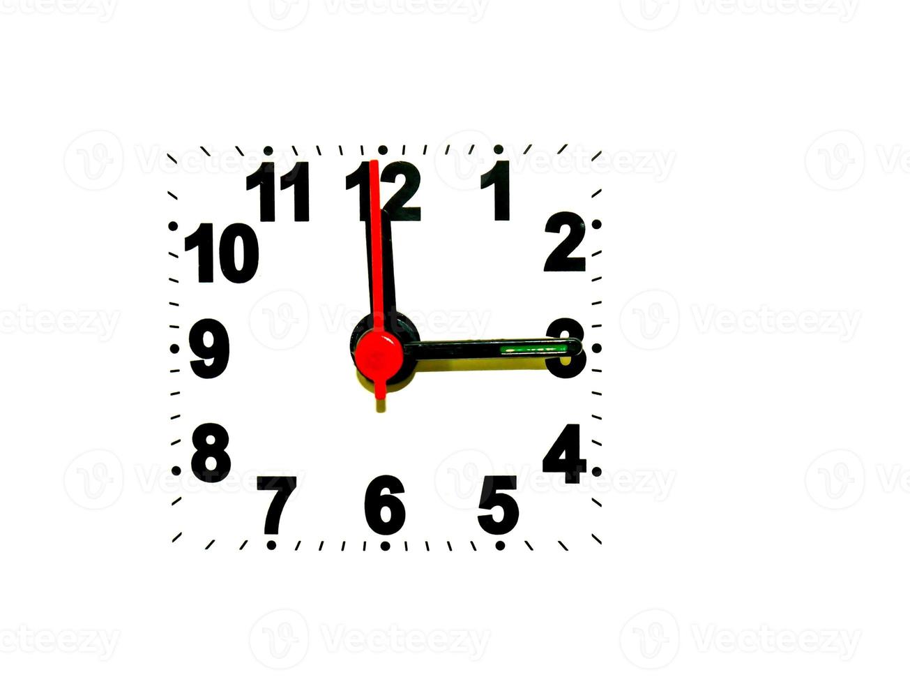 clock showing time on a white background photo