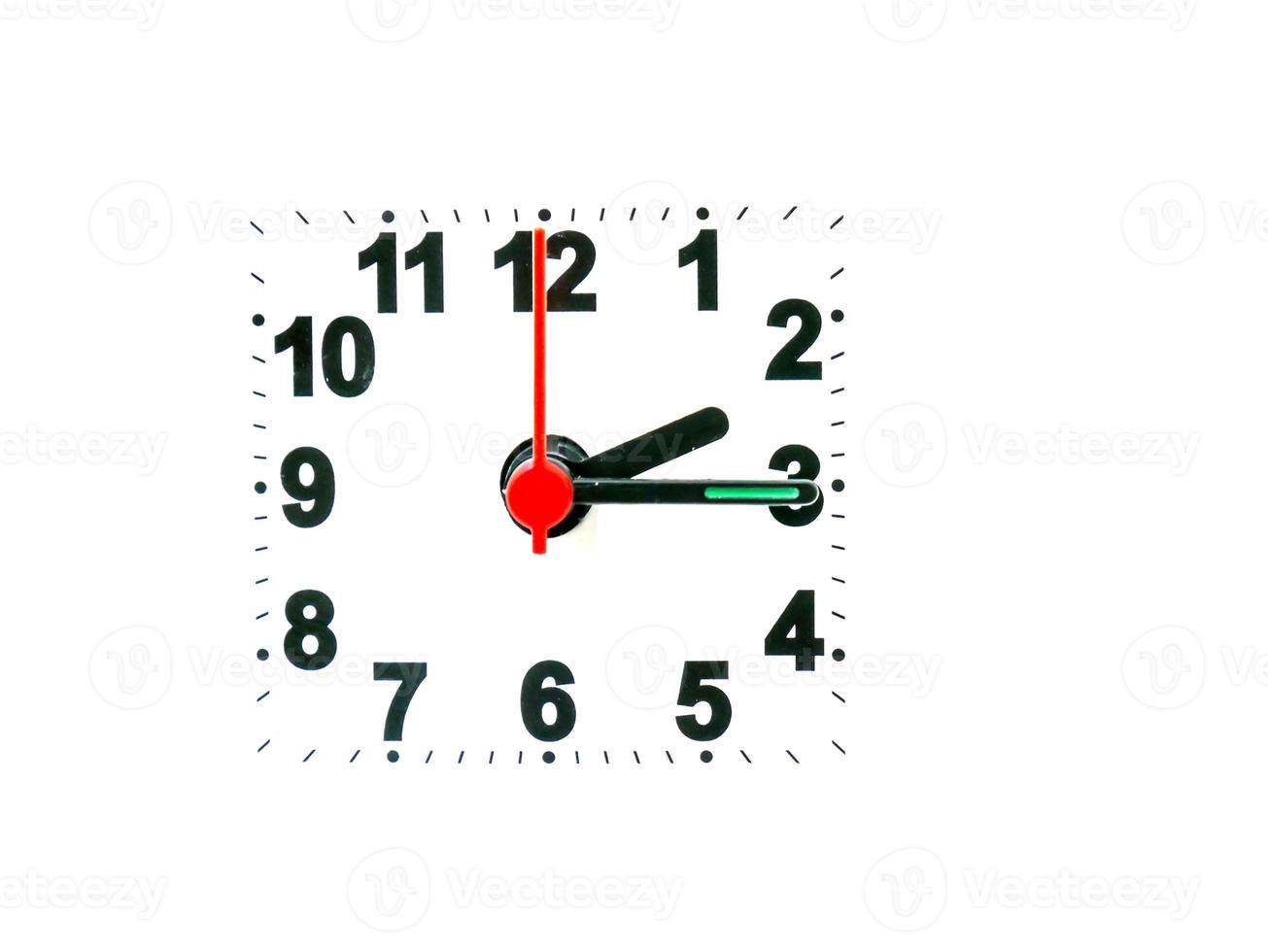 clock showing time on a white background photo