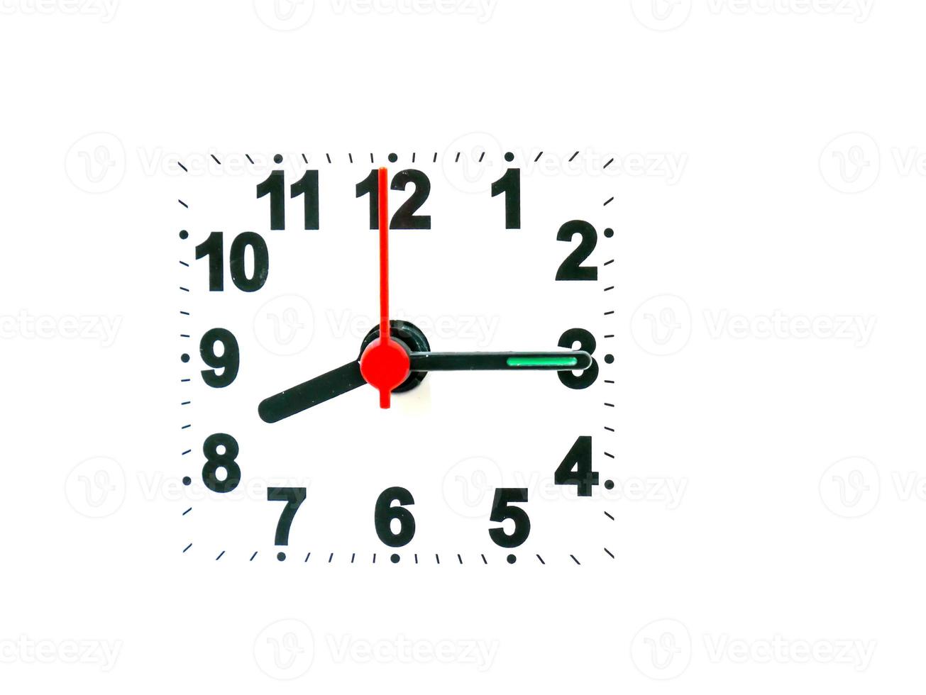 clock showing time on a white background photo