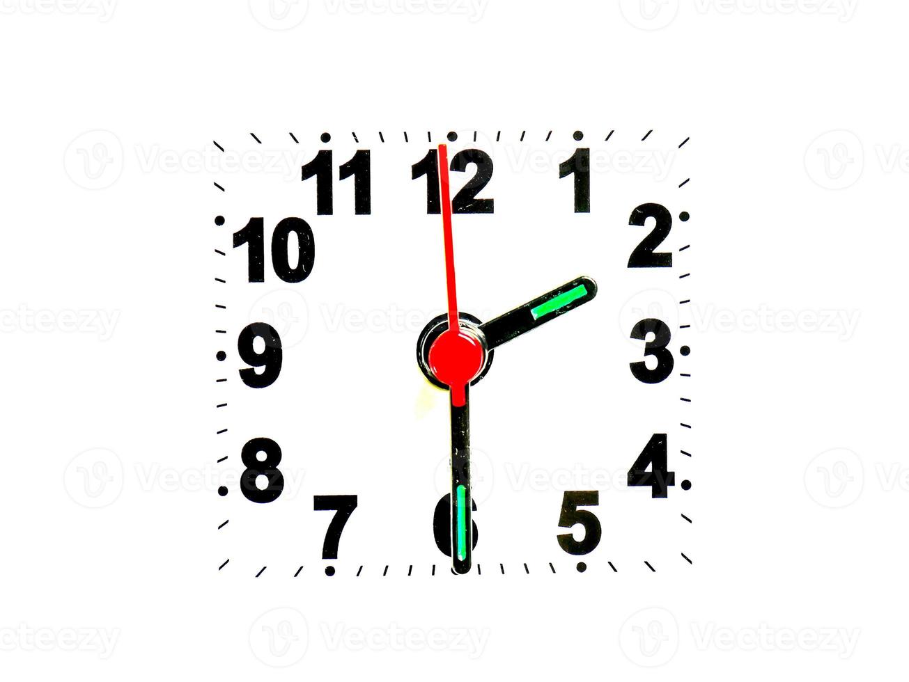 clock showing time on a white background photo