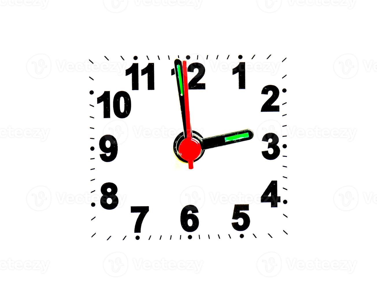 clock showing time on a white background photo