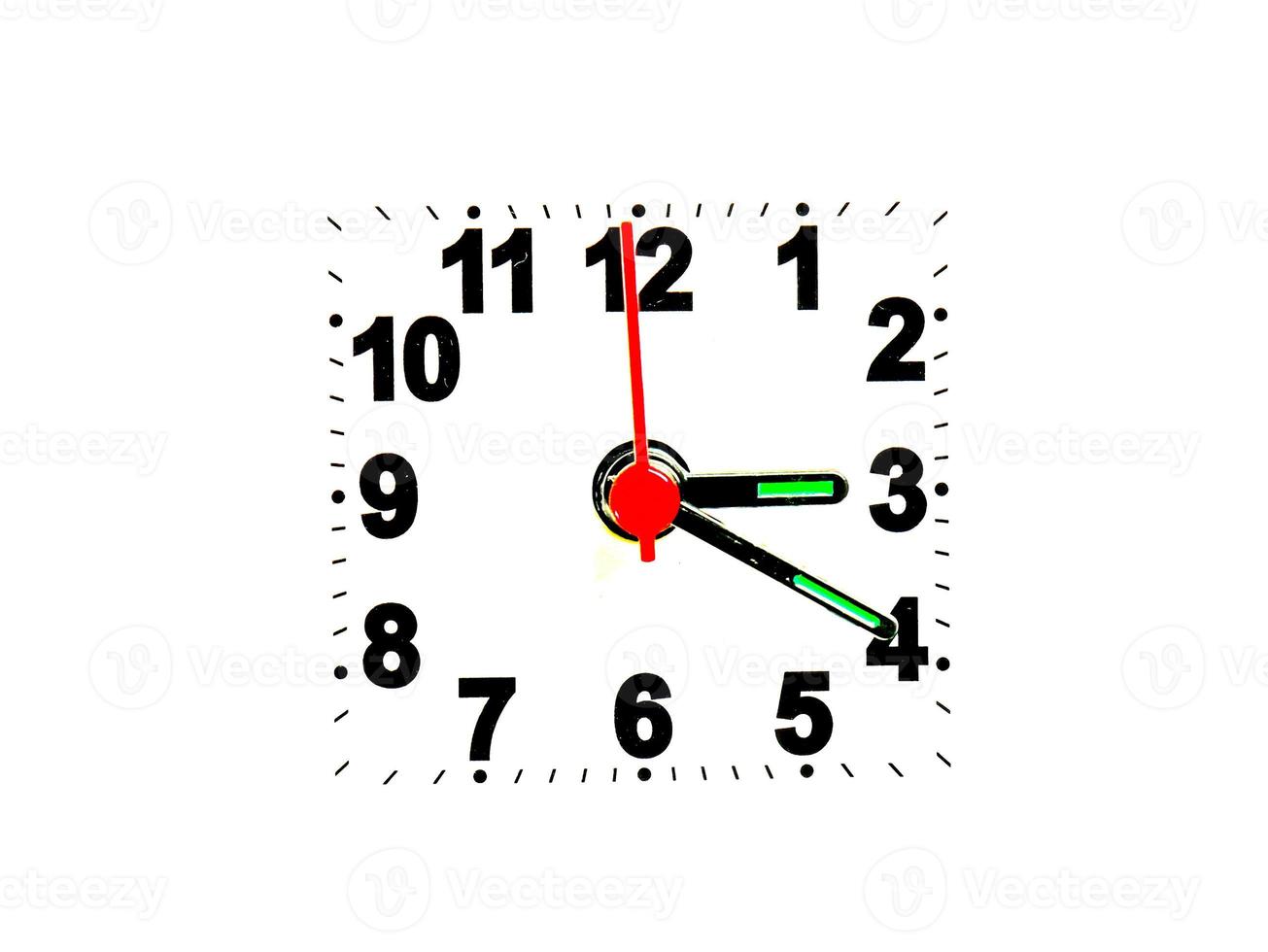 clock showing time on a white background photo