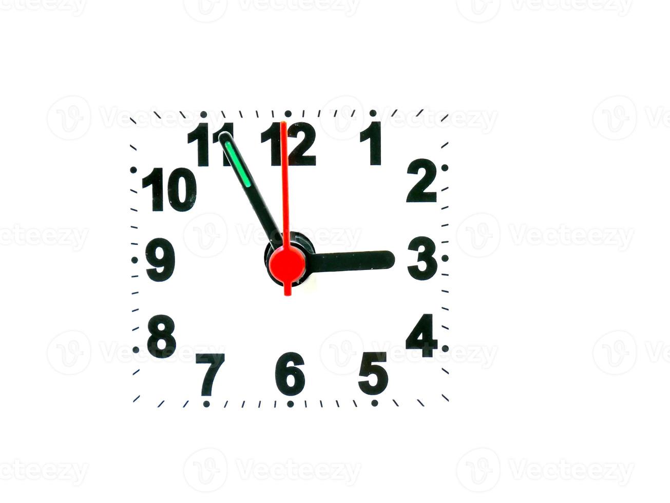 clock showing time on a white background photo
