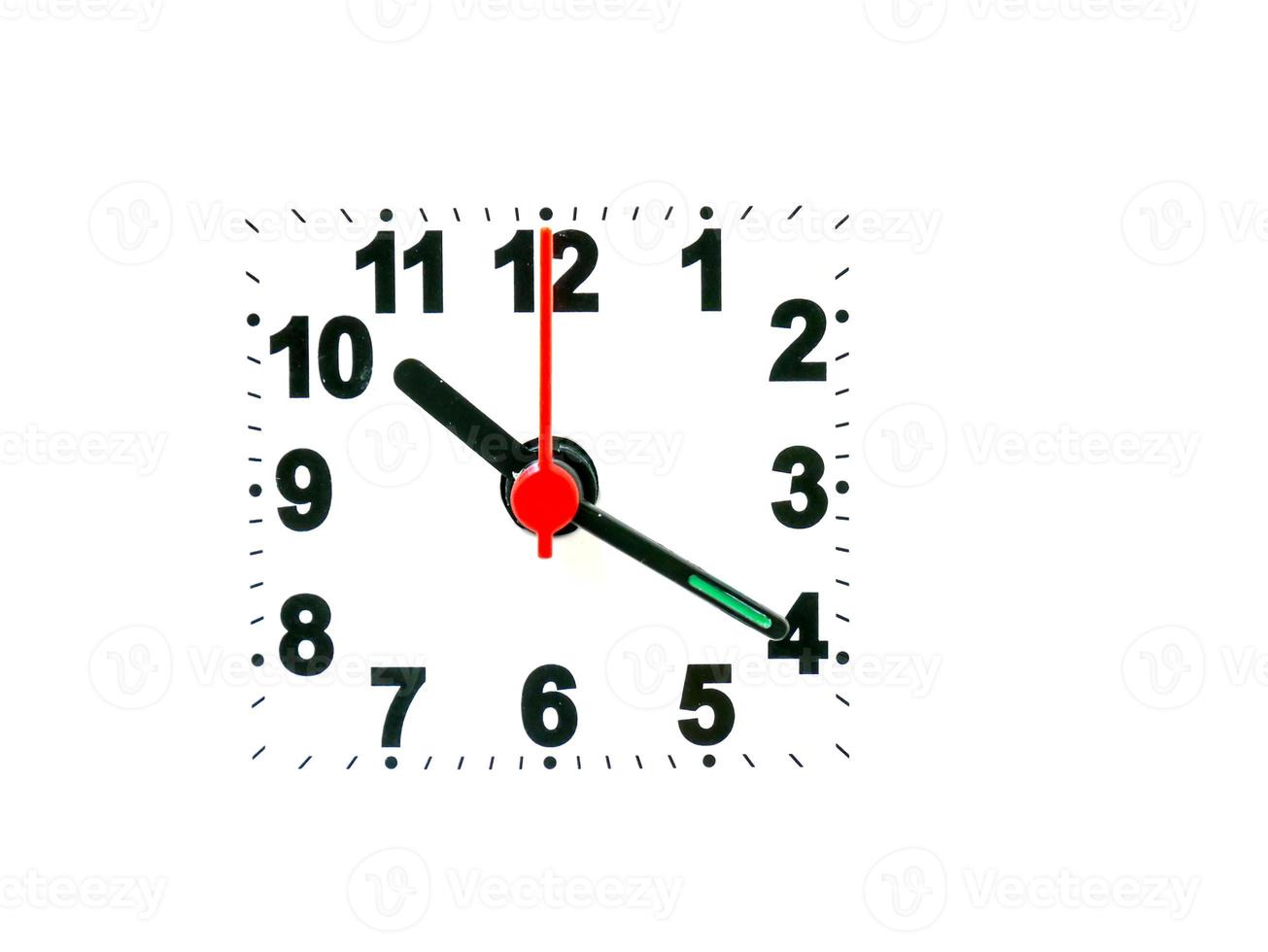 clock showing time on a white background photo