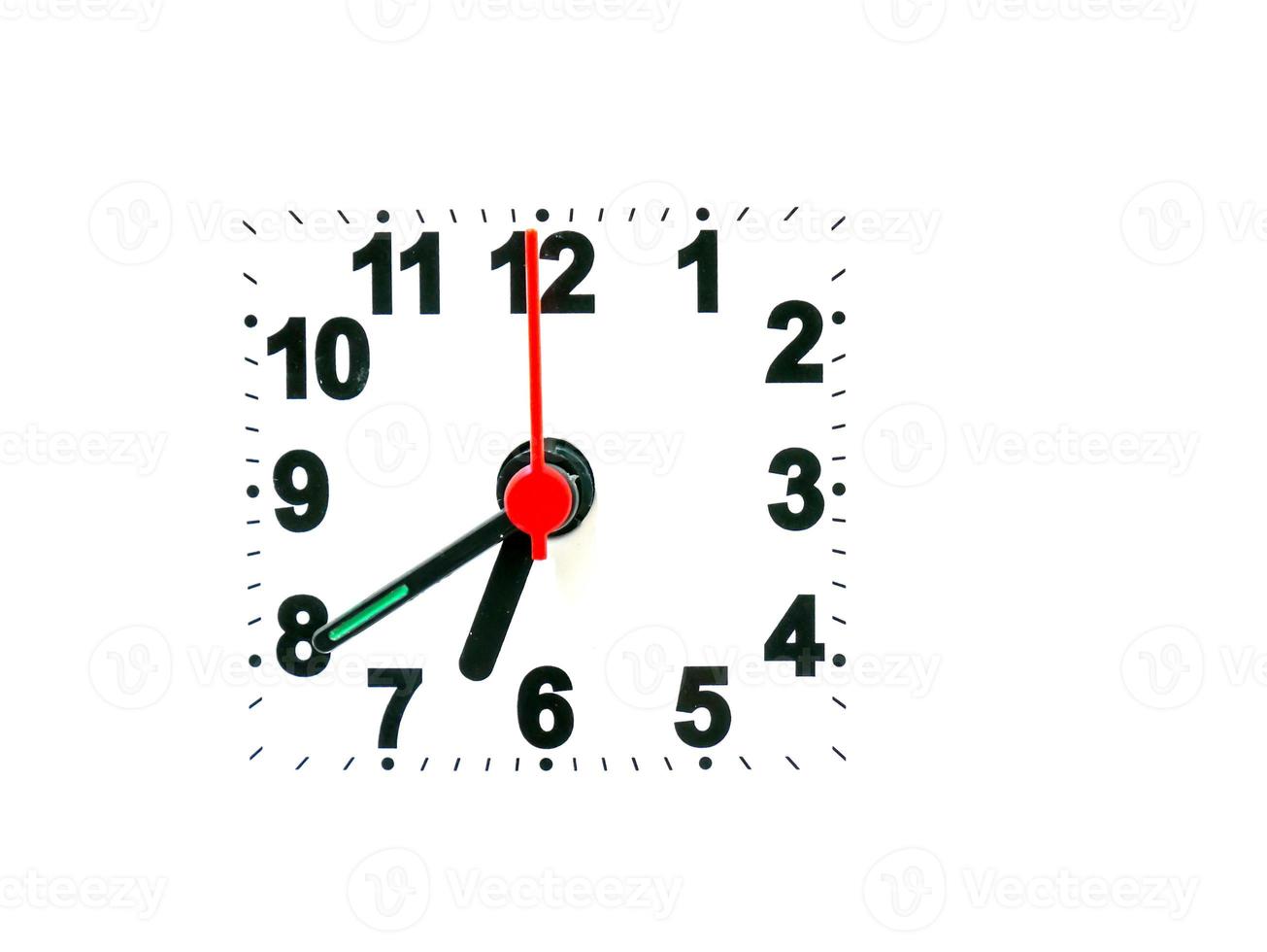 clock showing time on a white background photo