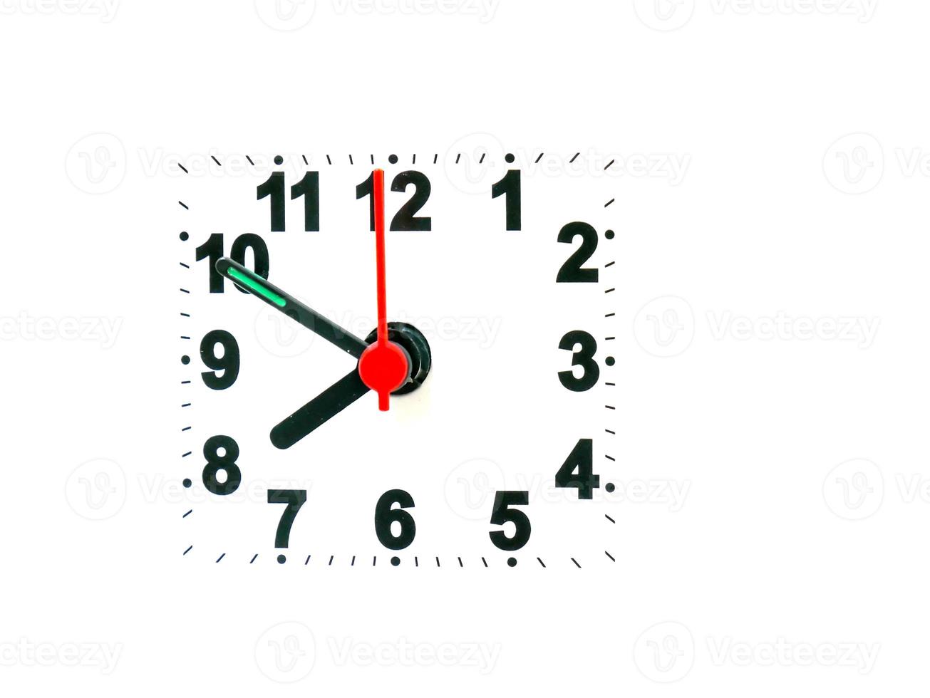 clock showing time on a white background photo