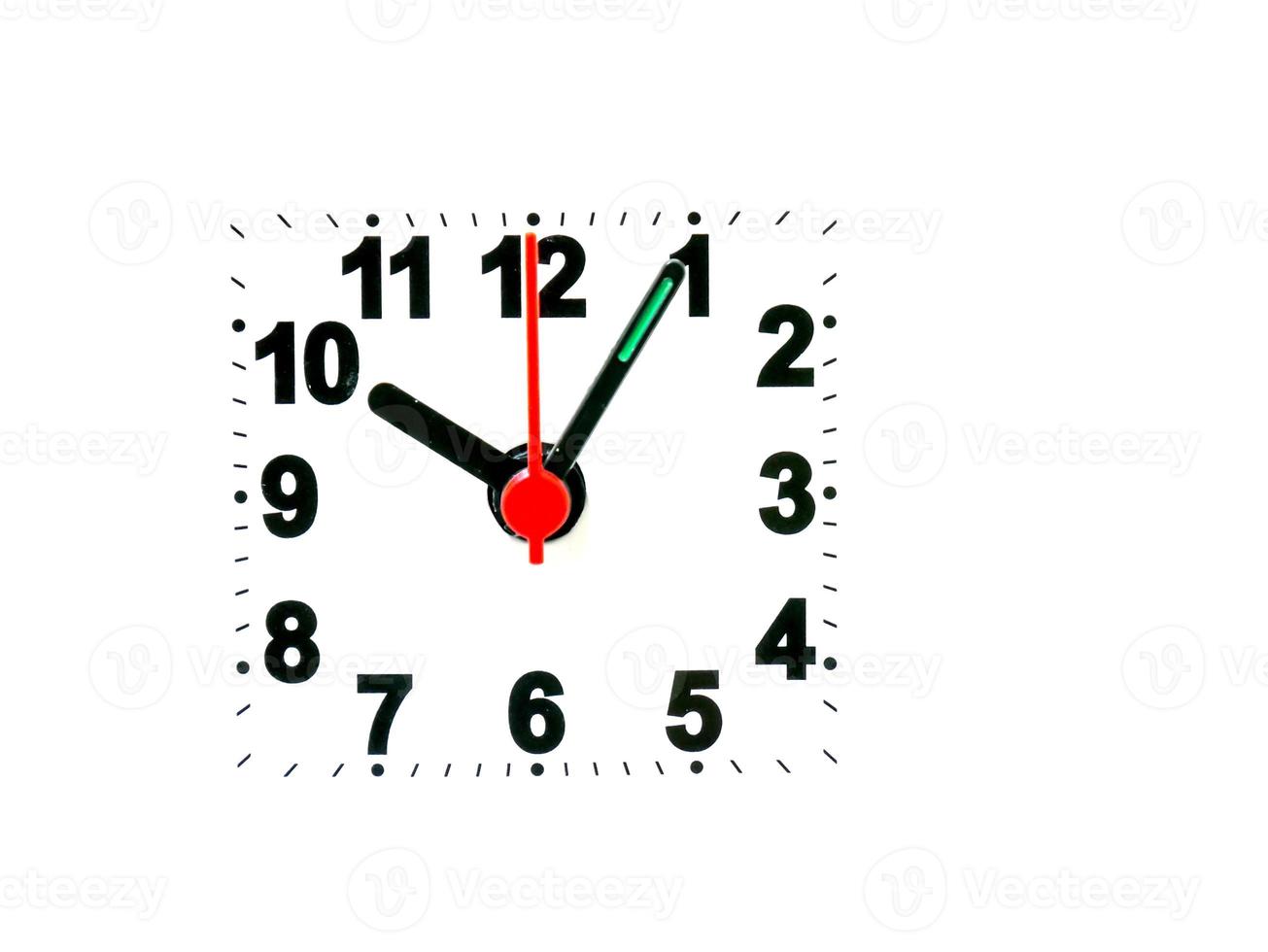 clock showing time on a white background photo