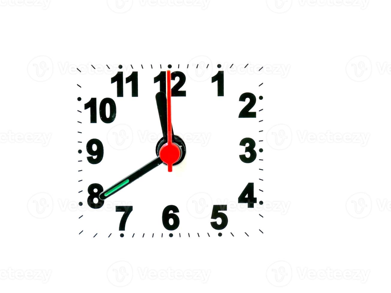 clock showing time on a white background photo