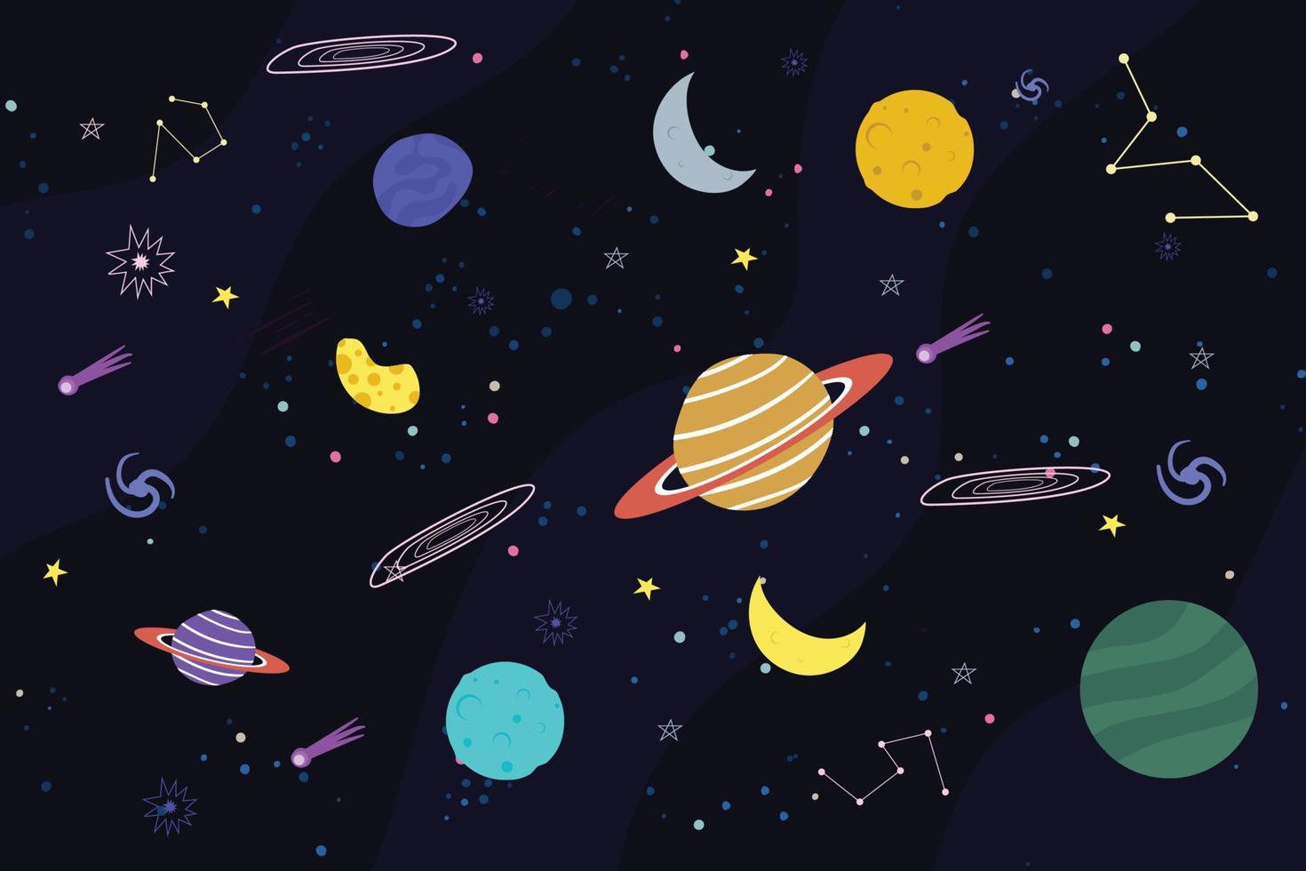 Hand Drawn Space Background vector