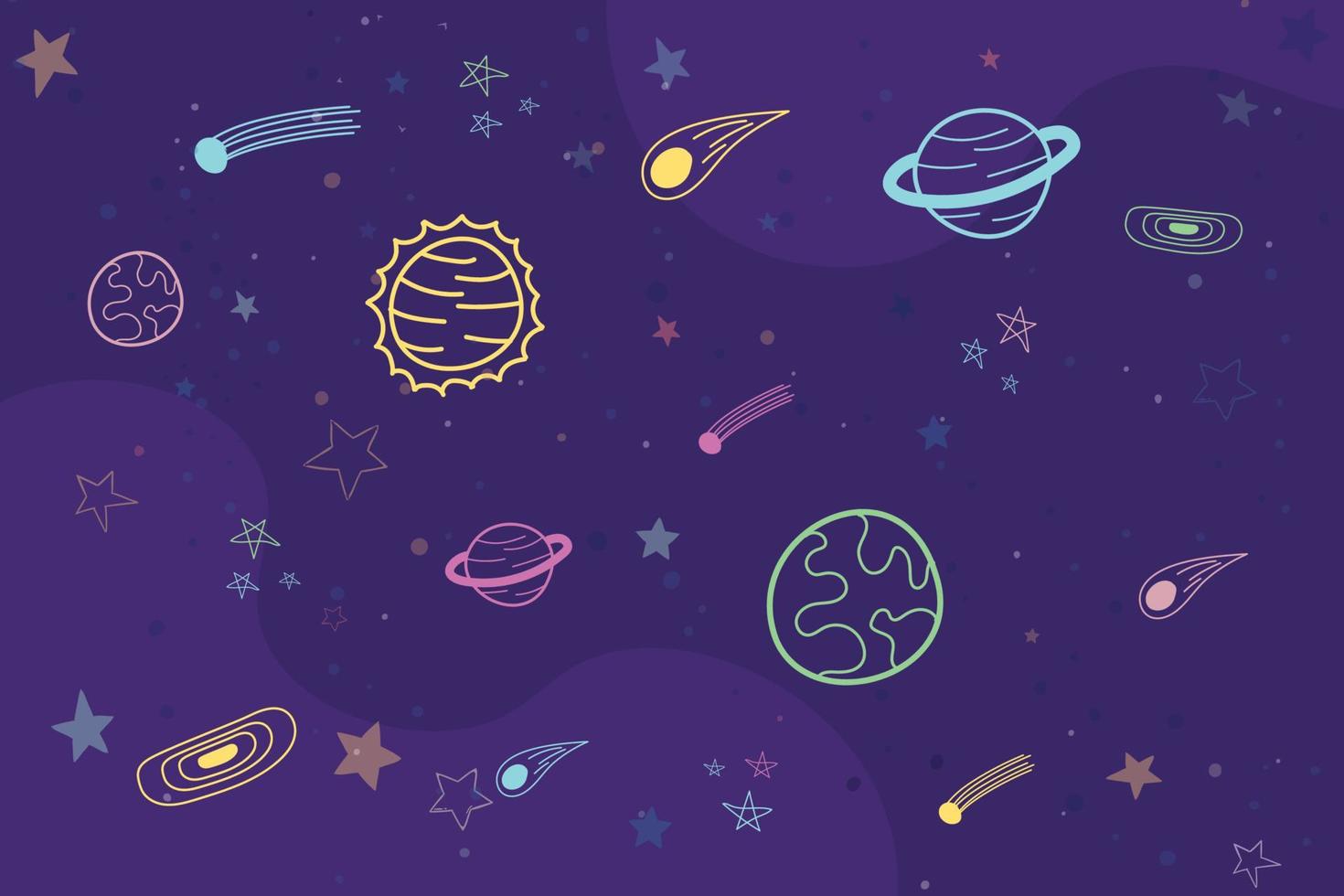 Hand Drawn Space Background vector