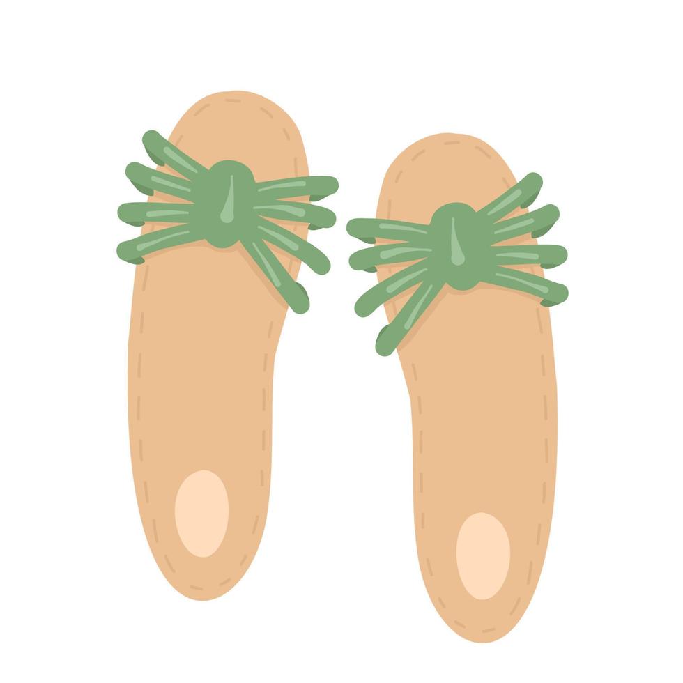 Fashionable summer mule,flip flops. Shoes for walking and the beach. vector