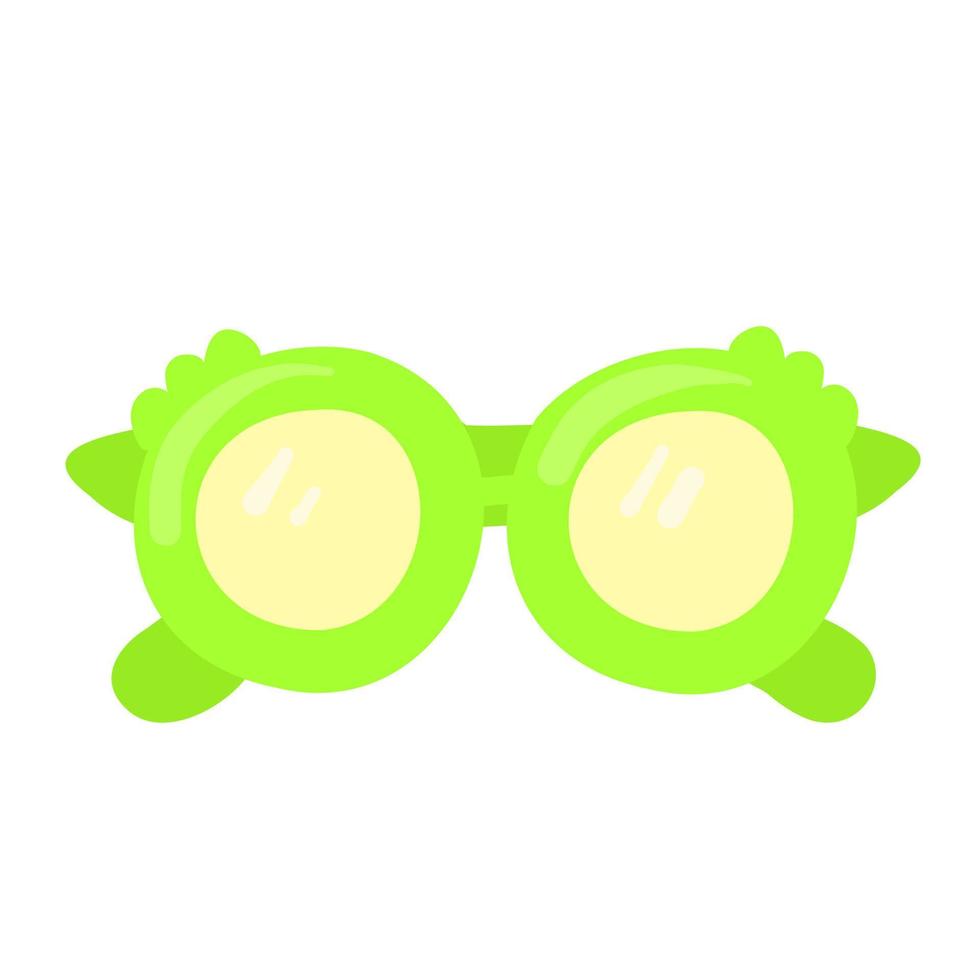 ilustración vectorial de gafas verdes. gafas de sol dibujadas en estilo de dibujos animados. vector