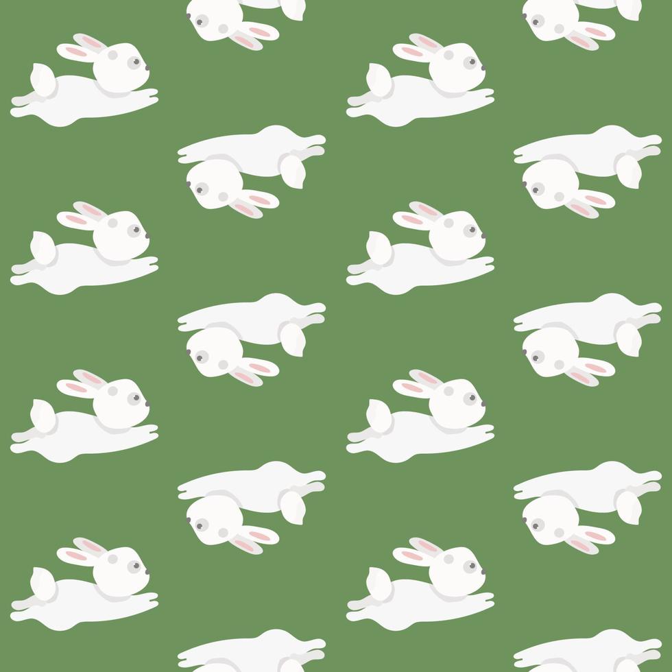 Children's pattern with white rabbits. Pattern for children's textiles, wallpaper, background. vector