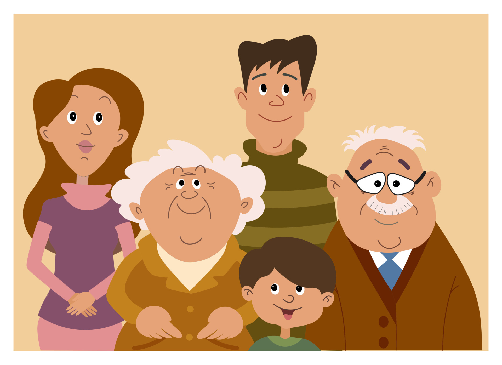 Illustration, family happiness. Cute family portrait, grandparents, parents and child. Family concept. Print, clip art, cartoon style 7591718 Vector Art at Vecteezy Illustration, family happiness. Cute family portrait, grandparents, parents and child. Family concept. Print, clip art, cartoon style 7591718 Vector Art at Vecteezy