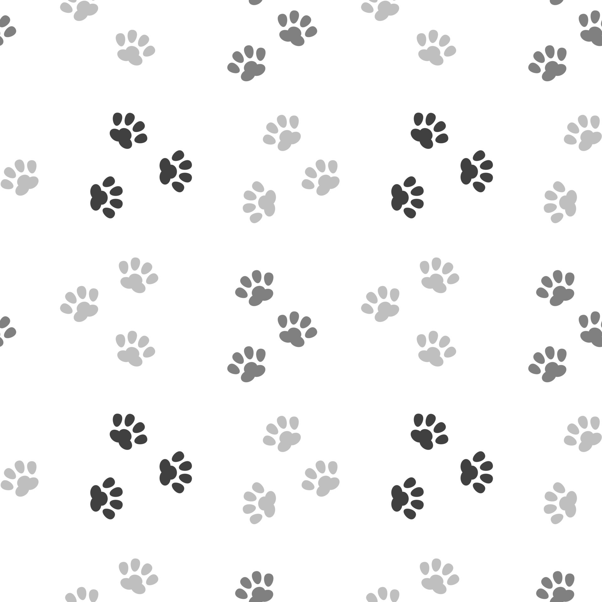 gray paw prints on a white background