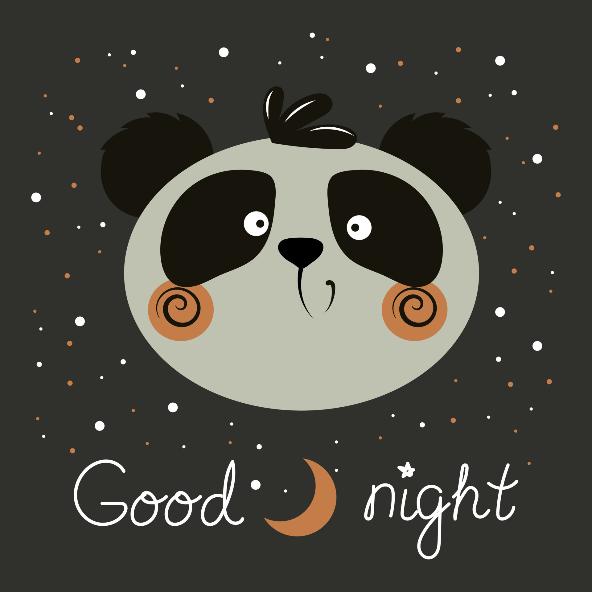 Illustration, funny panda and english text good night on dark background with stars and moon. Print for kids, poster, vector 7591821 Vector Art at Vecteezy Illustration, funny panda and english text good night on dark background with stars and moon. Print for kids, poster, vector 7591821 Vector Art at Vecteezy