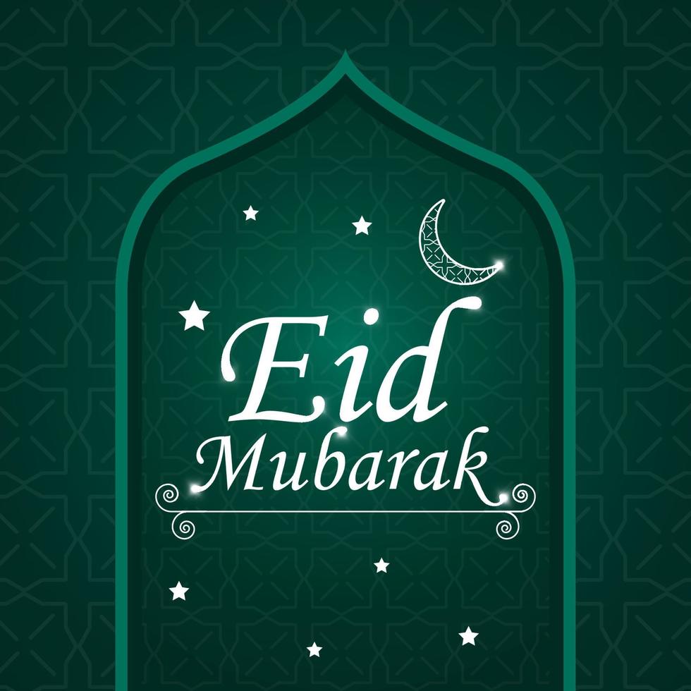 Eid Card, Poster, Social Media post for wishing Eid mubarak design vector