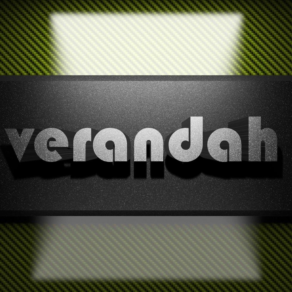 verandah word of iron on carbon photo