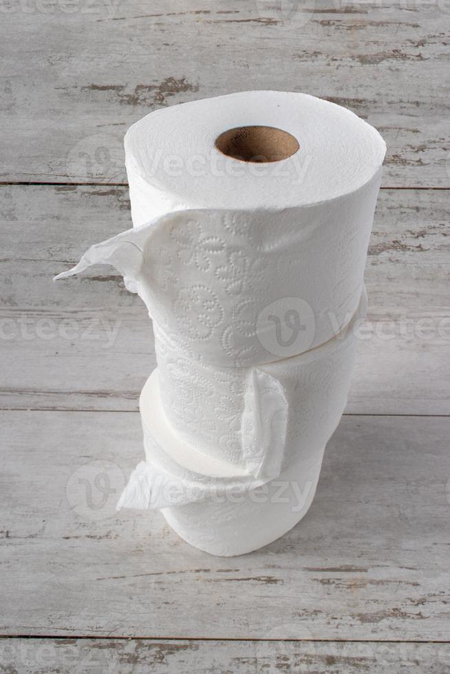 stocking up on supplies showing toilet paper rolls stacked with copy space photo