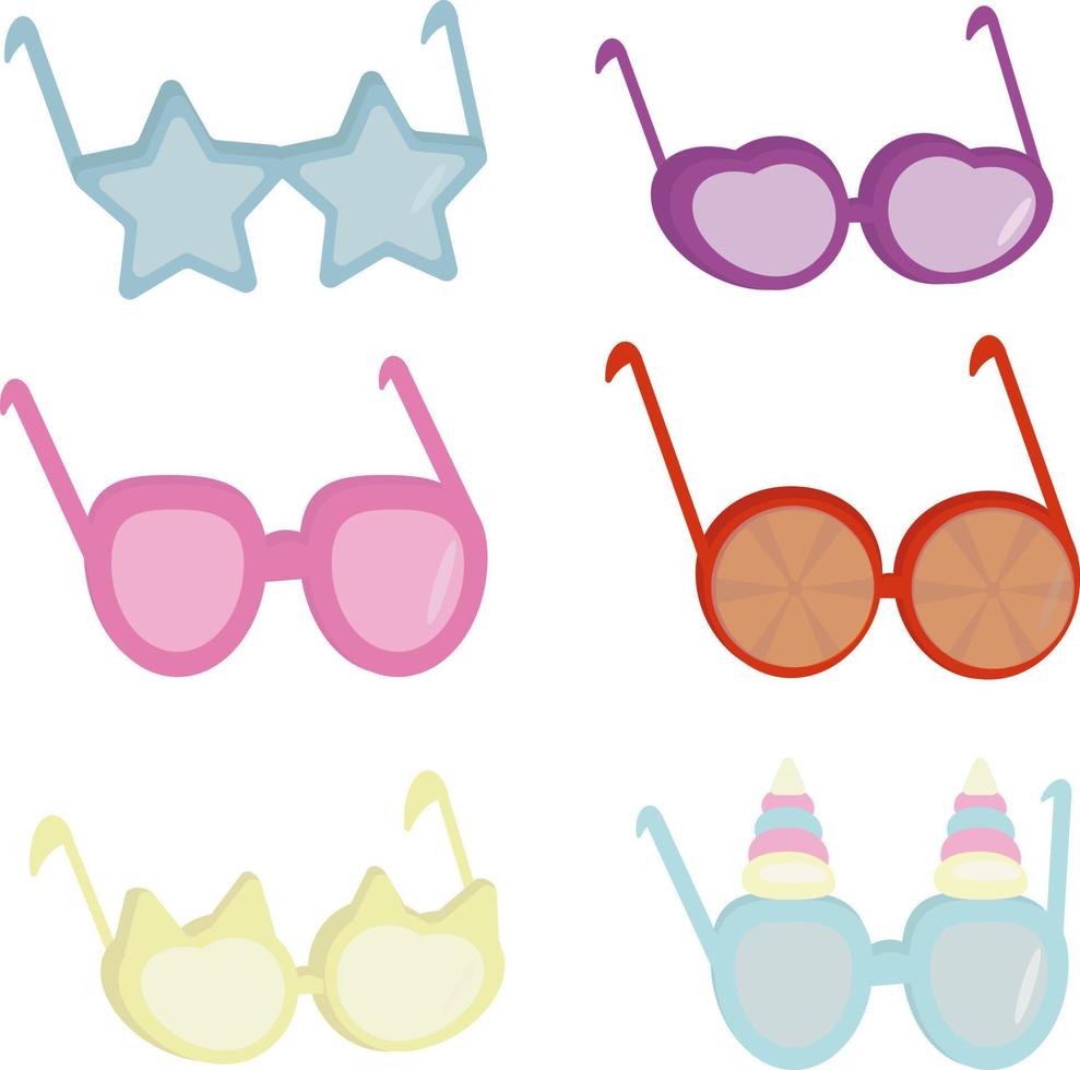 Collection of different funny glasses vector
