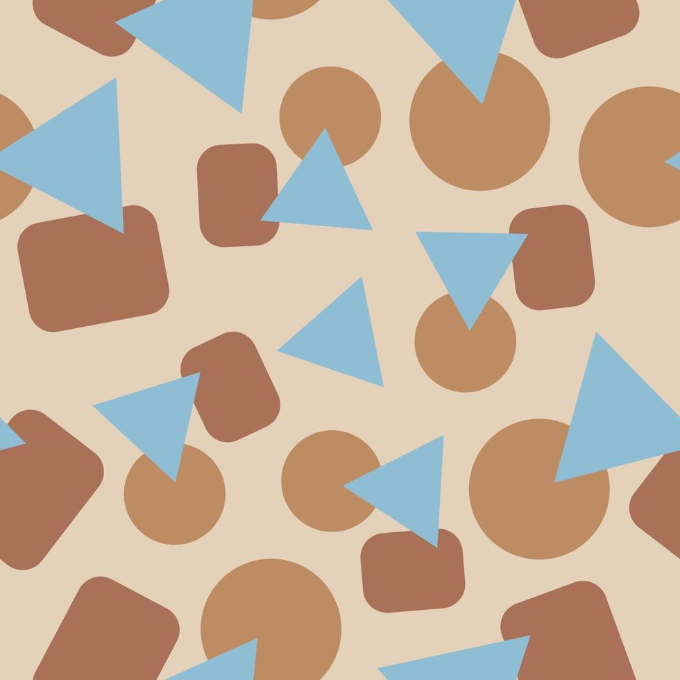 Seamless pattern with geometric shapes on a light brown background vector