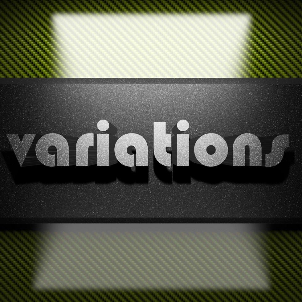 variations word of iron on carbon photo