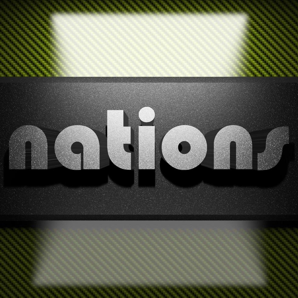 nations word of iron on carbon photo