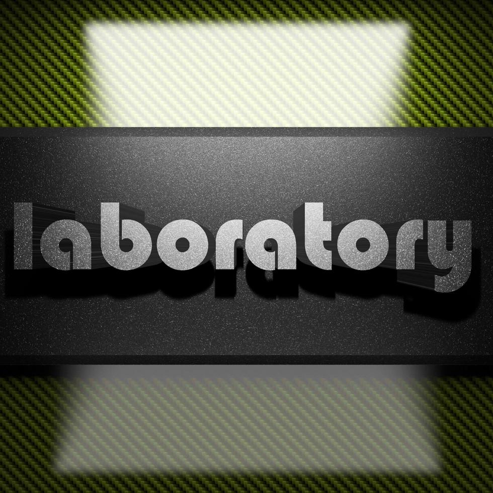 palabra de laboratorio de hierro sobre carbono foto