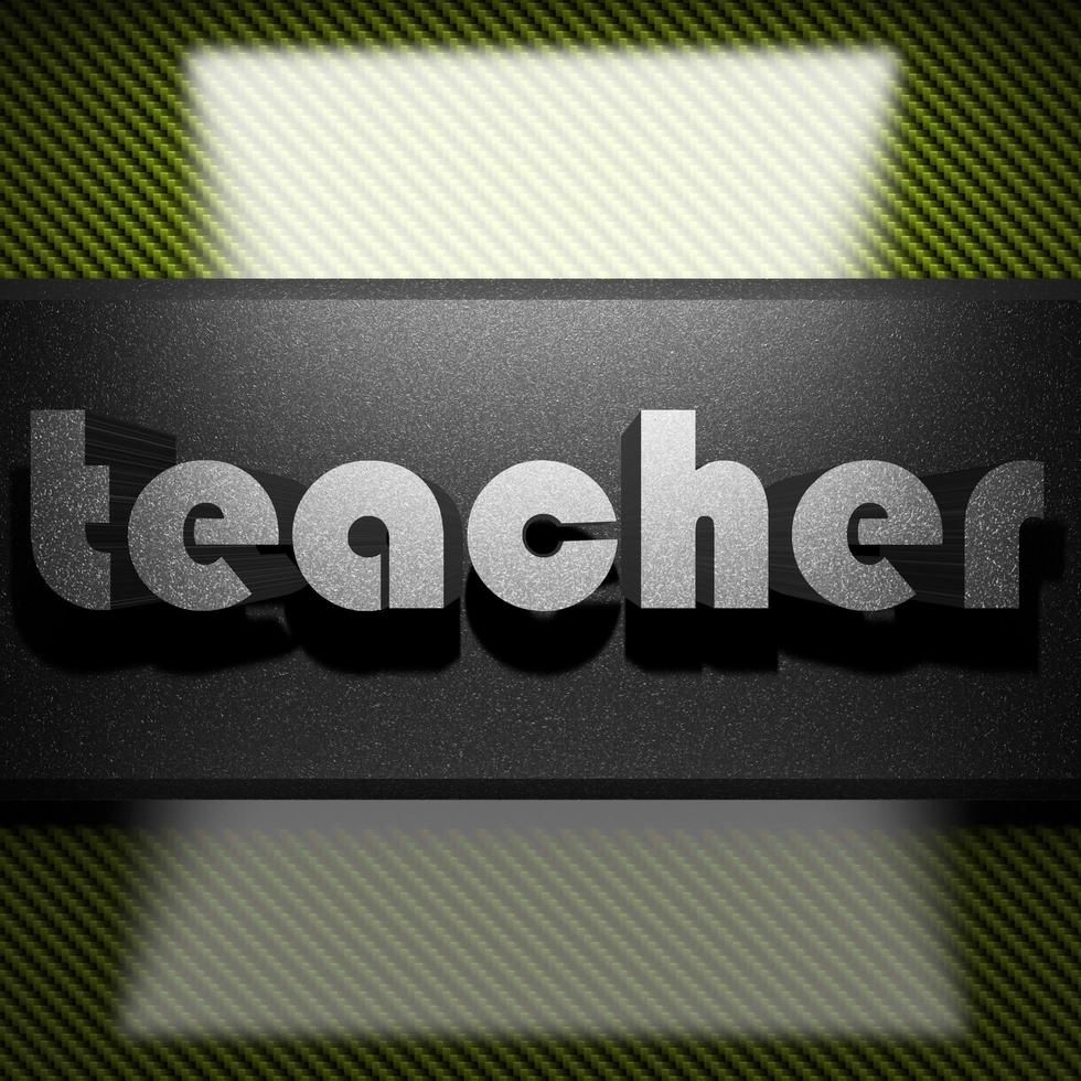 teacher word of iron on carbon photo