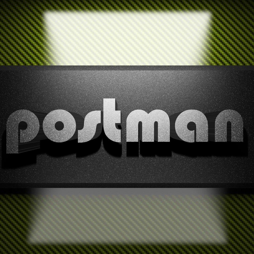 postman word of iron on carbon photo