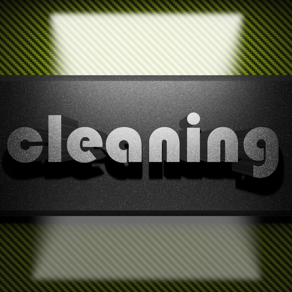 cleaning word of iron on carbon photo
