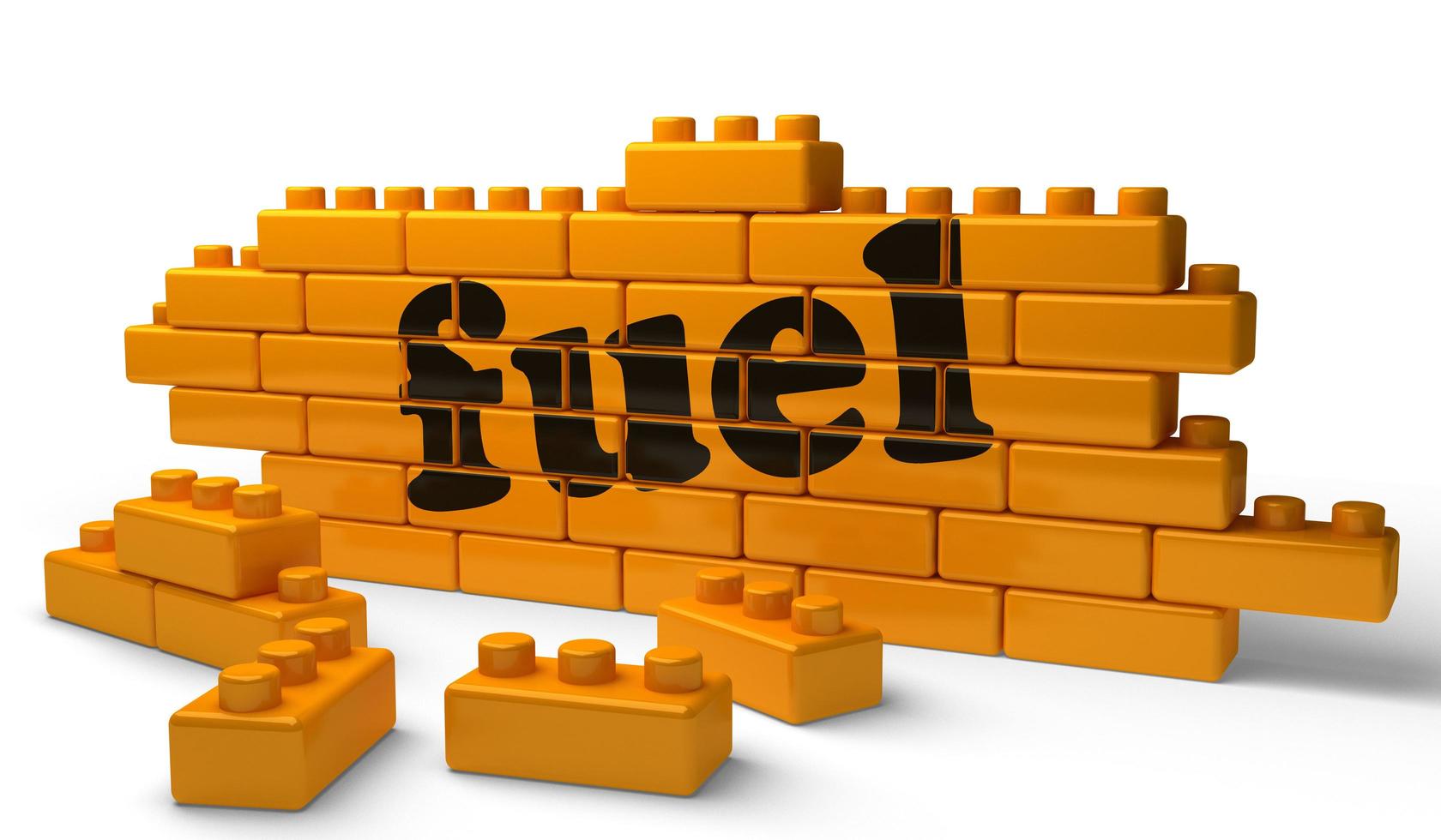 fuel word on yellow brick wall photo