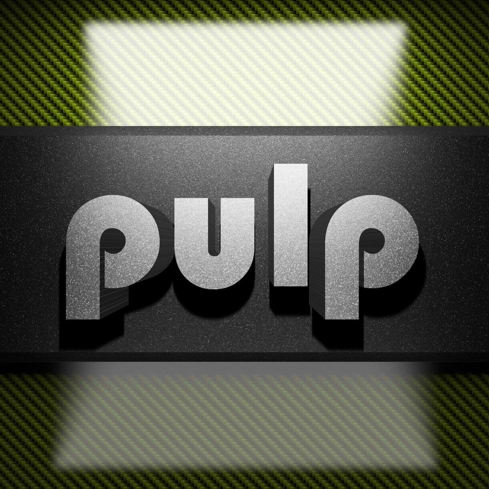 pulp word of iron on carbon photo