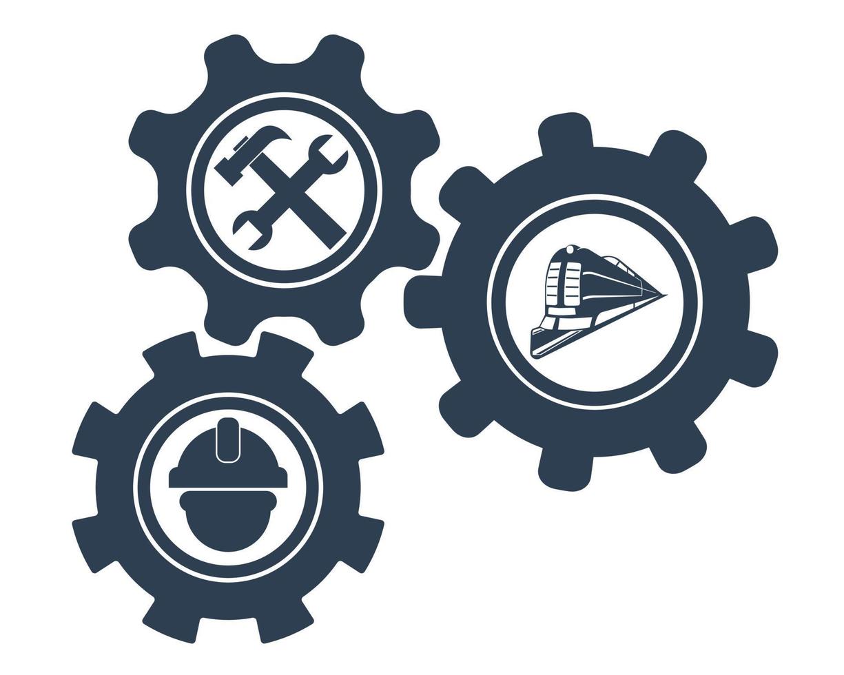 three pinion gears vector