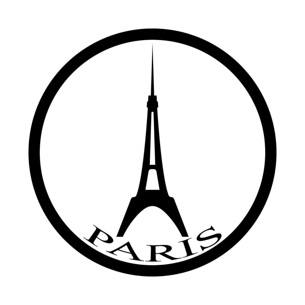 eiffel tower in black tone vector