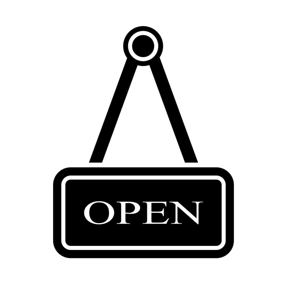 blackboard with the word open in black vector