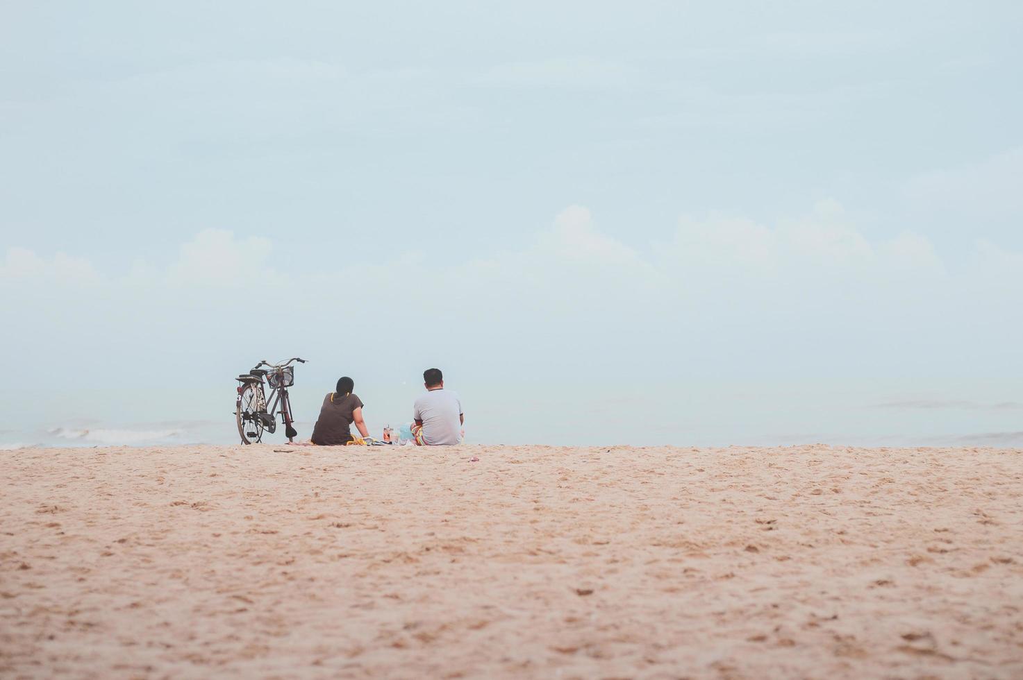 View of Cha-am Beach in Thailand, Phetchaburi Province Thailand on May 8, 2022. Thailand tourism concept. photo