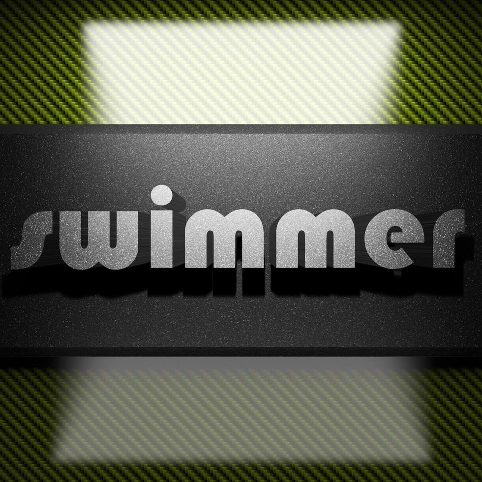 swimmer word of iron on carbon photo