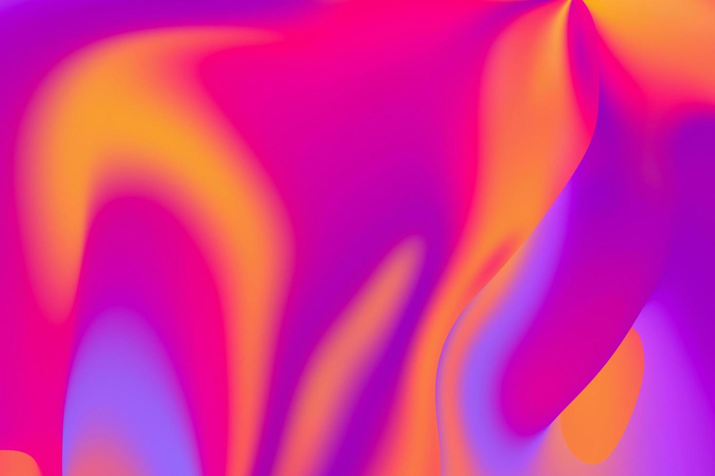 Abstract smooth liquid gradient 3d background. Flowing violet and yellow fluid surface photo