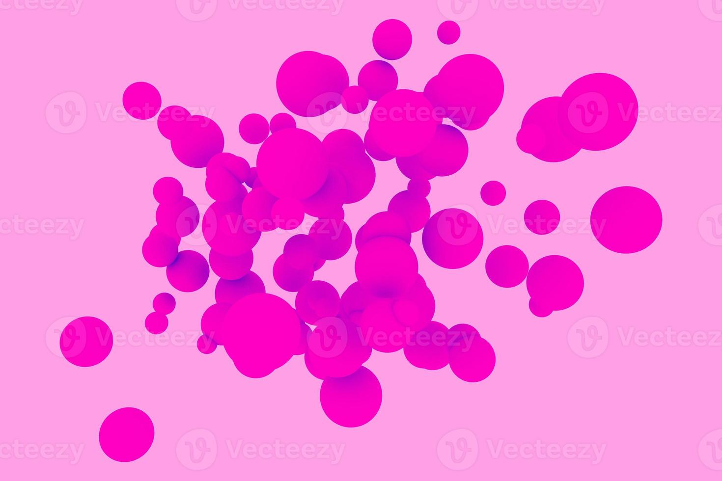 Fondo de bolas aleatorias rosa pastel para anuncios, aplicaciones y plantillas web. caramelo dulce - ilustración de procesamiento 3d. textura fucsia de moda foto