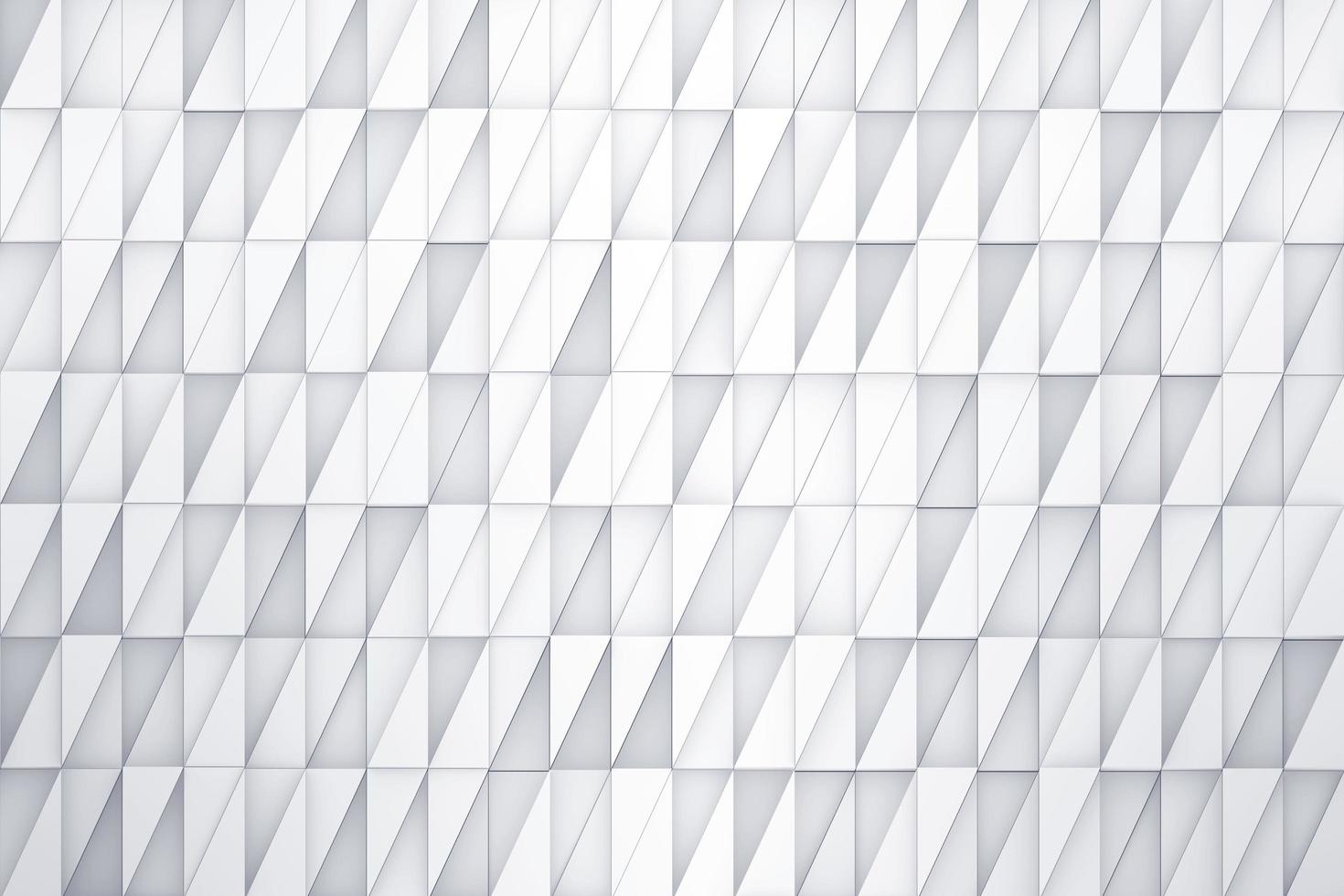 White triangle shape moving up down randomly. Abstract top view geometric mosaic 3D illustration rendering photo