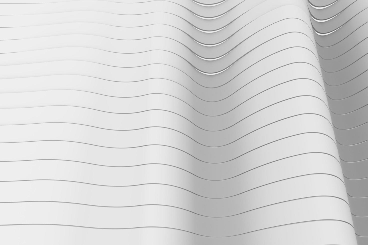 White surface made of waving lines. Abstract motion 3d rendering background design photo