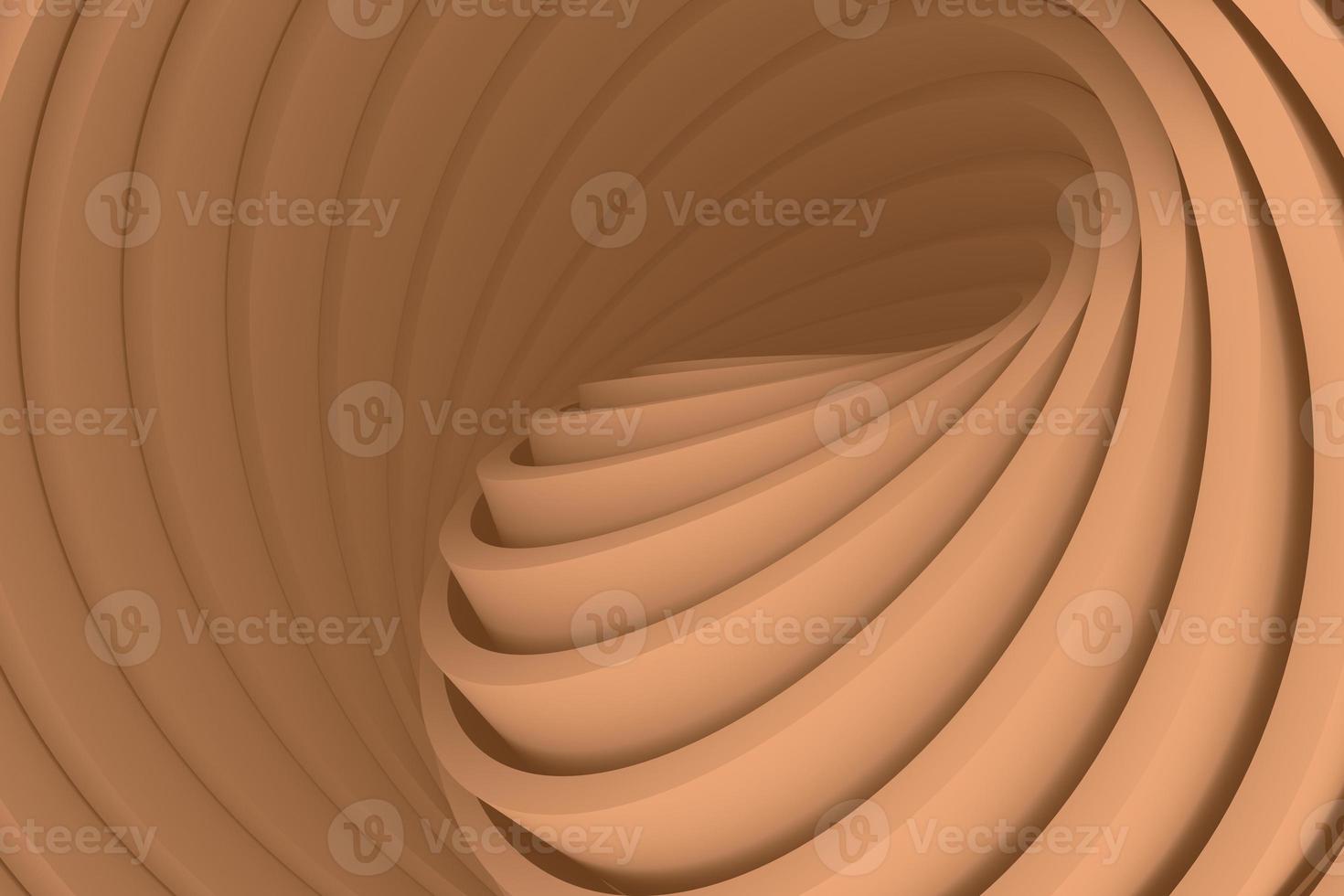 Striped twisted motion beige shape of volume decorative 3D rendering background photo