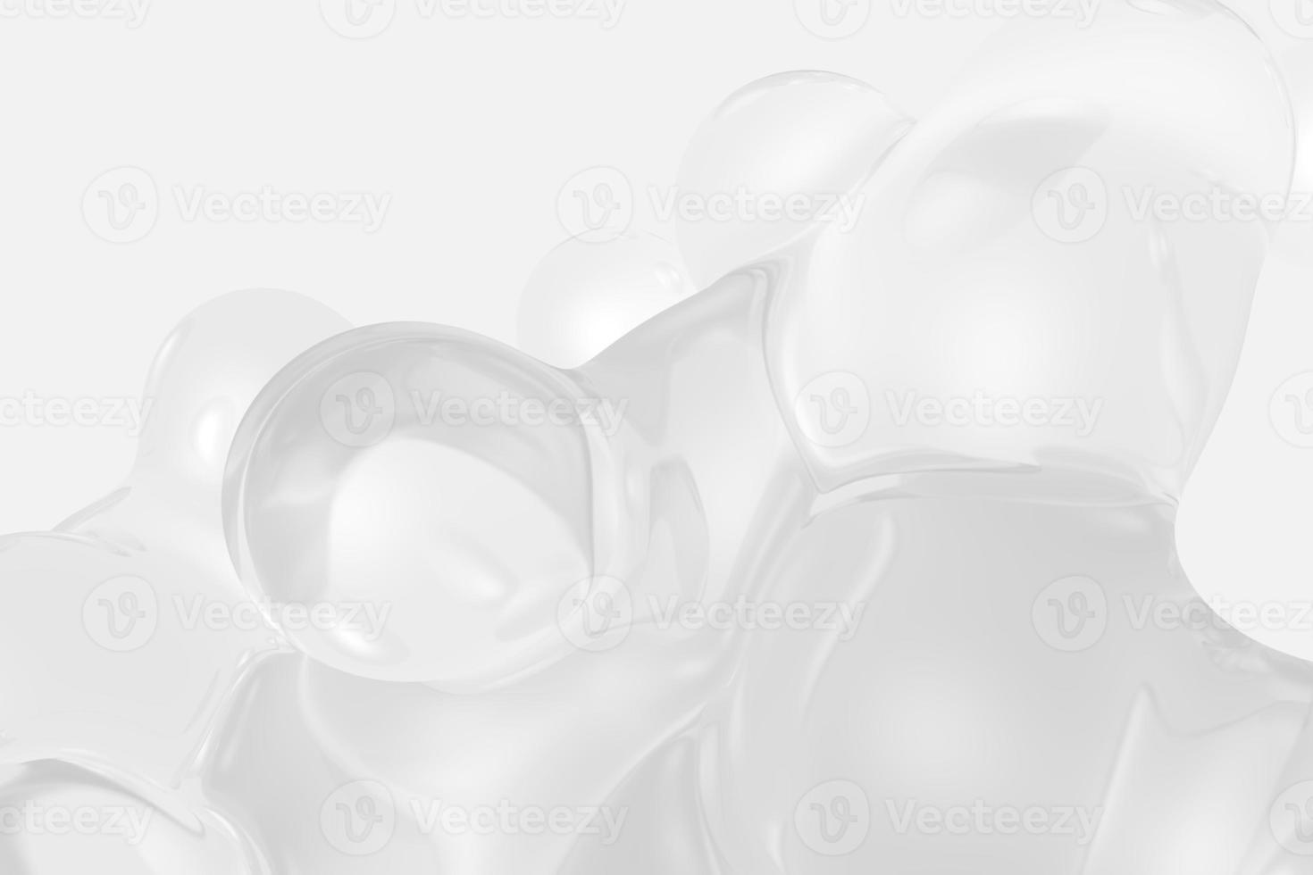 Dynamic white fluid splash on a grey background. Abstract glassy liquid metaball generative shape photo