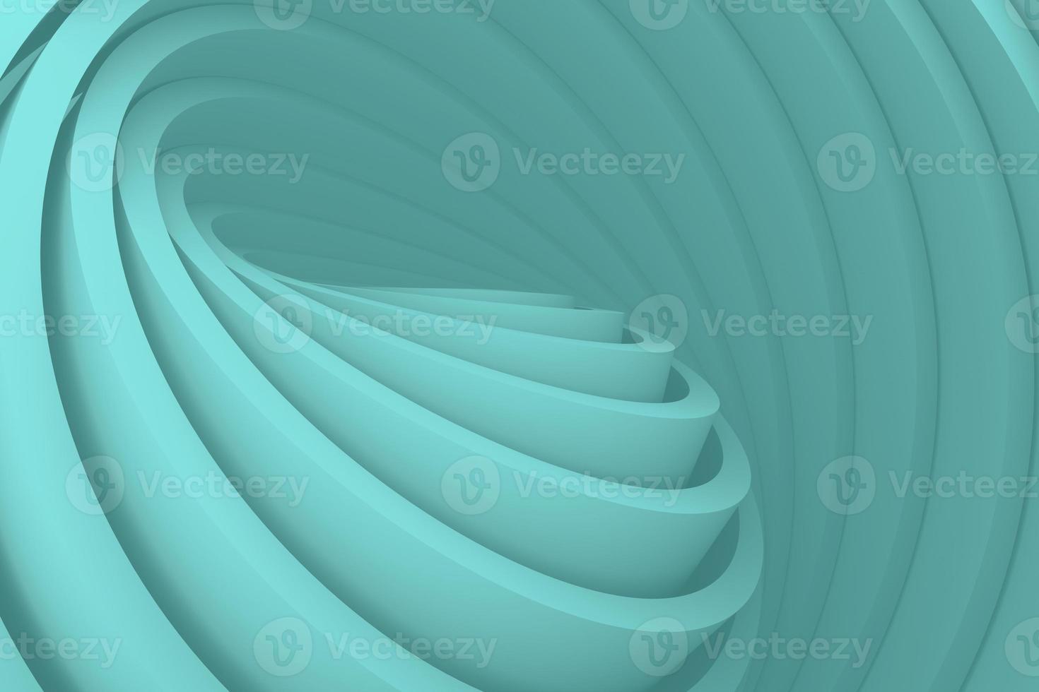 Turquoise volume twisted motion shape decorative 3D background in abstract art style photo