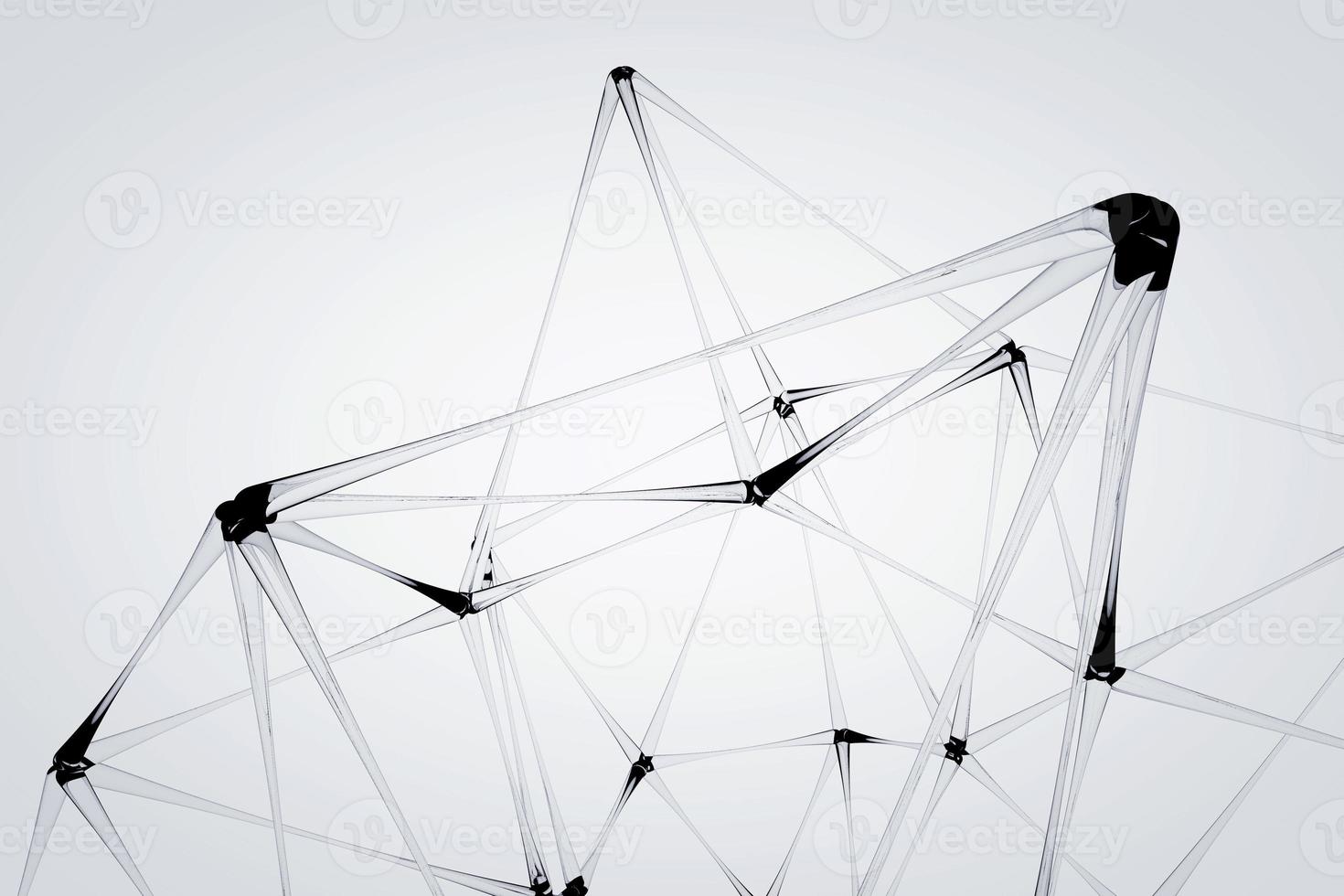 Futuristic polygonal metaball structure background 3d render photo