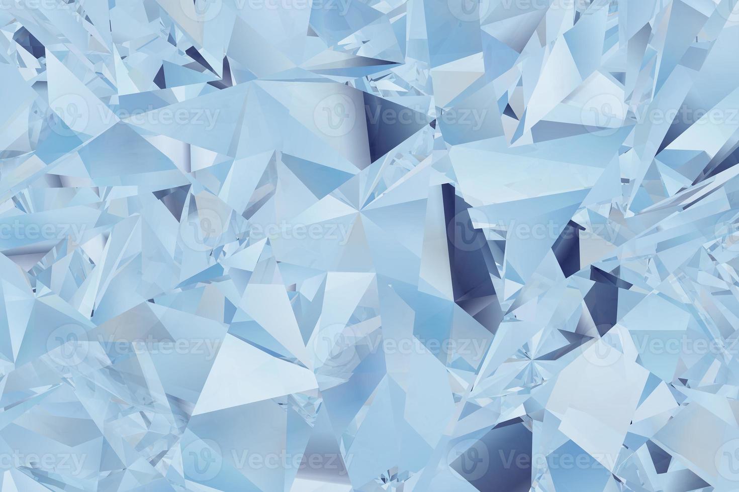 Winter blue kaleidoscope background texture. Abstract geometric 3d illustration photo