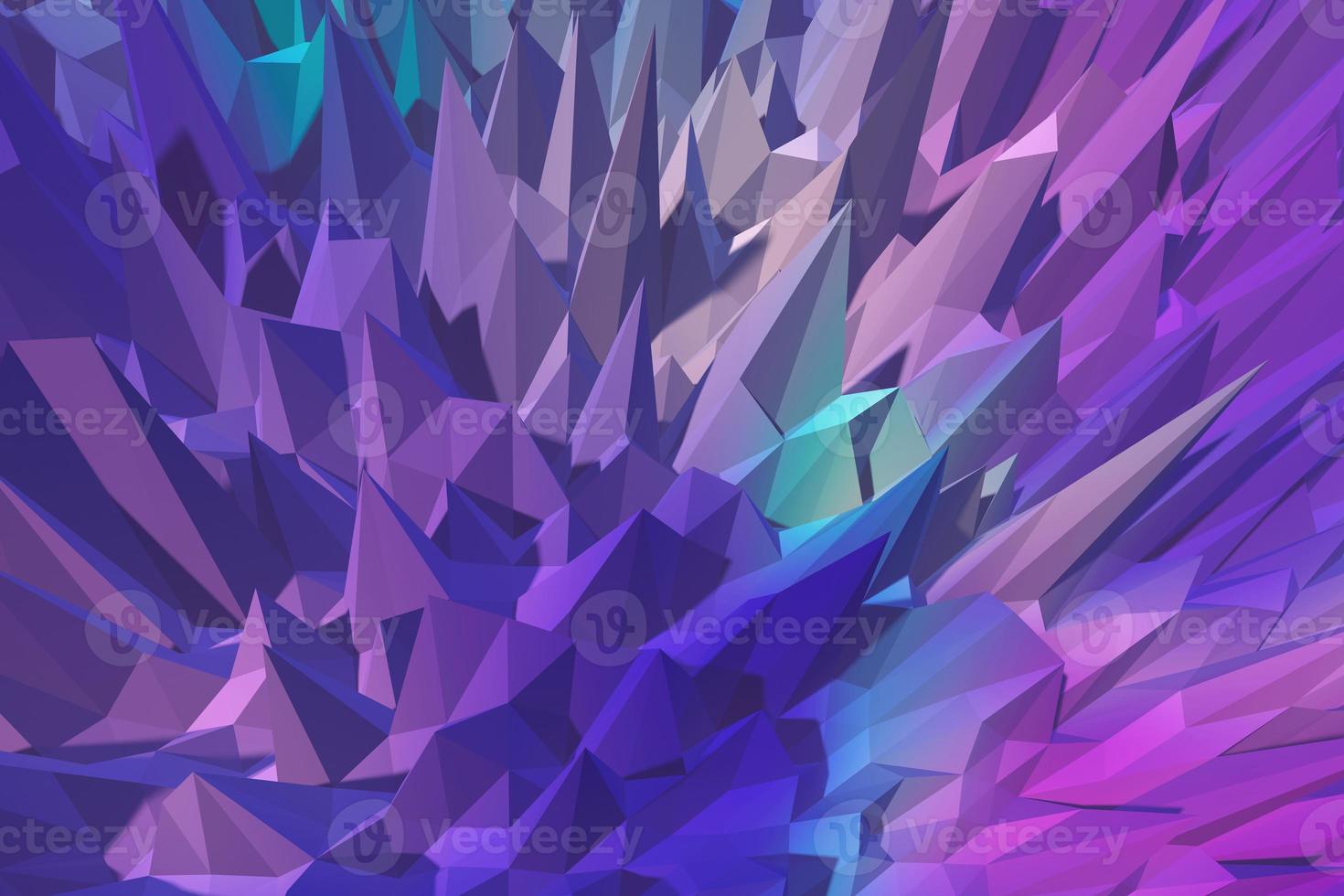 Polygon in the purple color background in abstract style. Geo polygonal construction 3d illustration photo