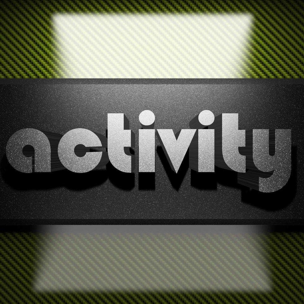 activity word of iron on carbon photo